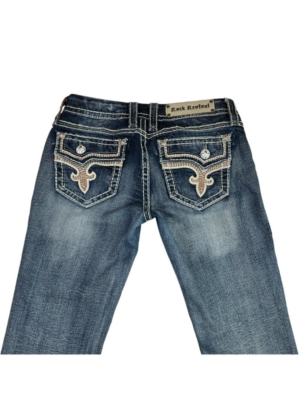 Rock Revival Betty Capri Jeans Womens 27 Distressed Contrast Stitching - Picture 2 of 11